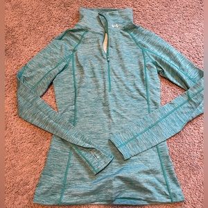 Underarmor woman’s athletic half zip with thumb holes